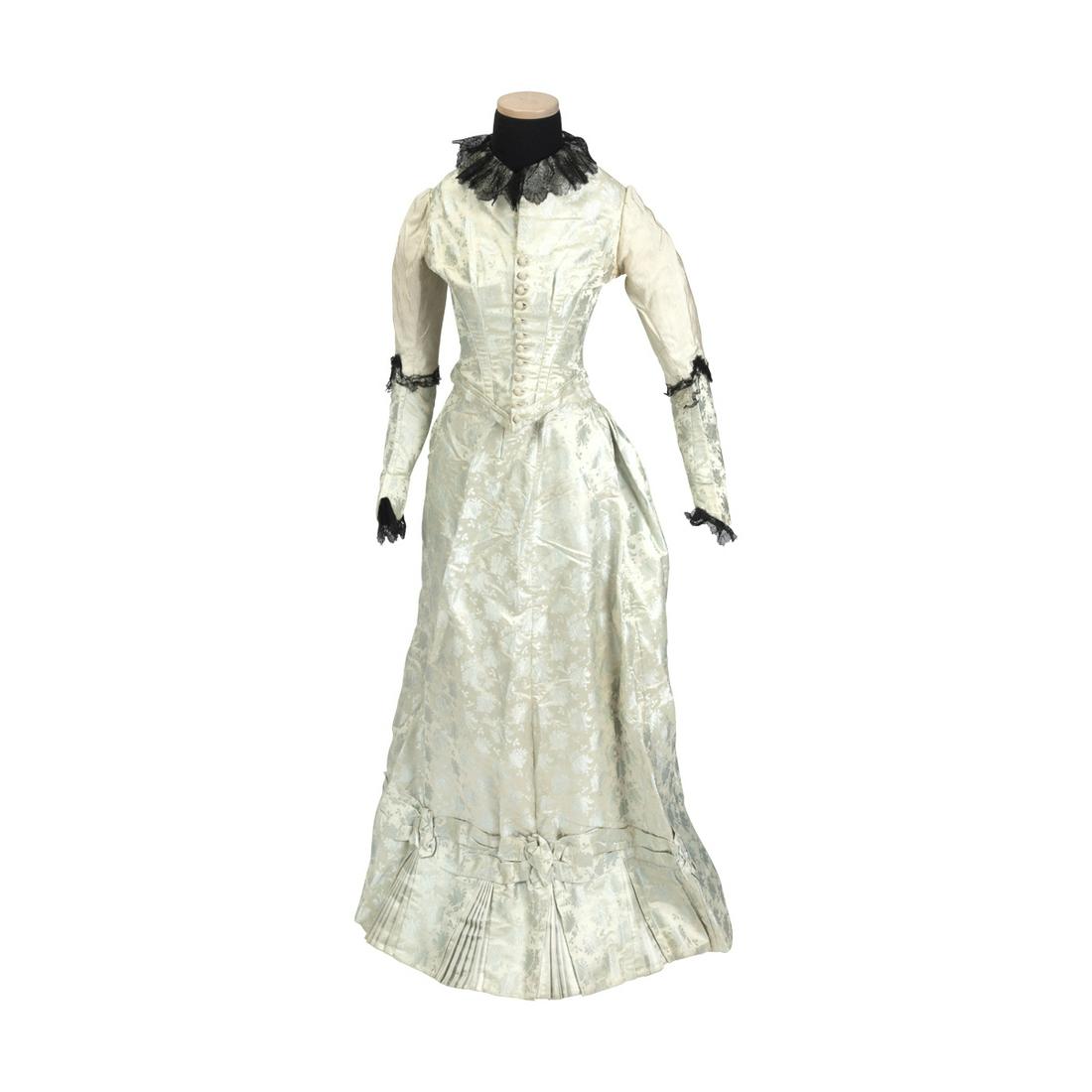 Lady's Two Piece Silk Brocade Dress Circa 1885. (1 of 3)