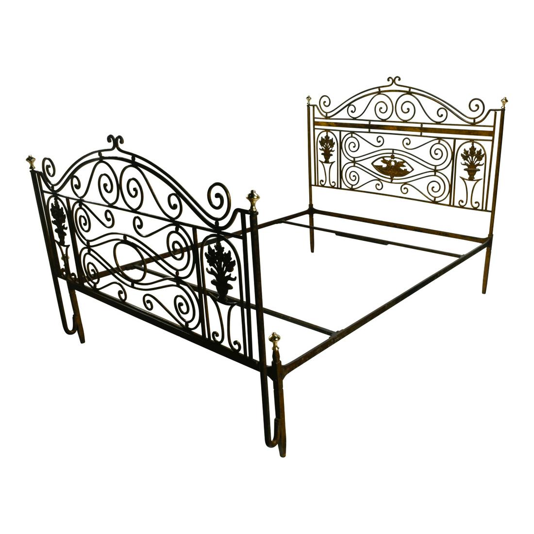 Neoclassical Style Iron Bed, Manner of Elsie de Wolfe. (1 of 3)