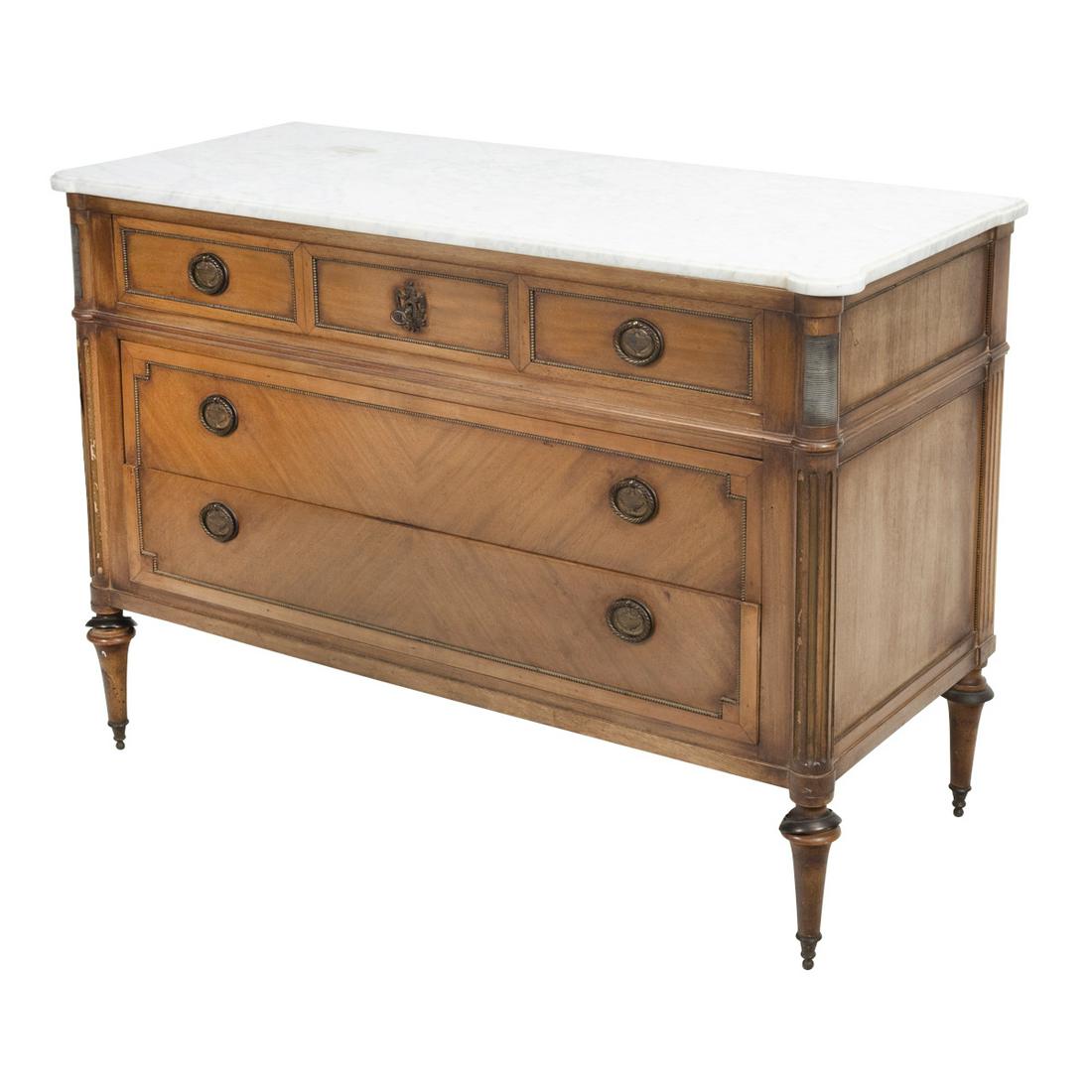 Directoire Style Walnut Chest of Drawers (1 of 3)