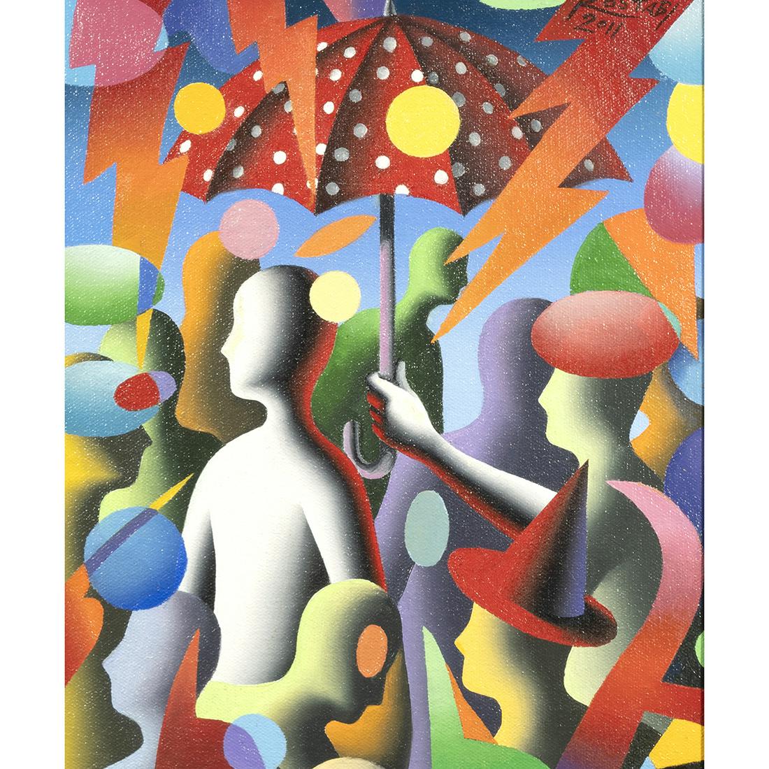 Mark Kostabi, Dots All Folks, oil on canvas (1 of 4)