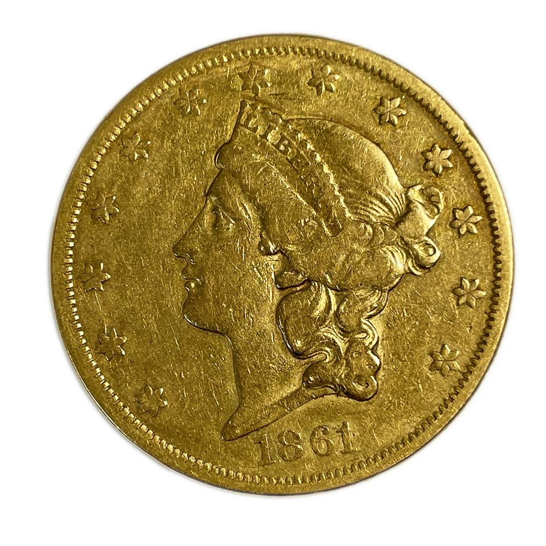 US 1861 $20.00 Gold Coin VF Condition (1 of 2)