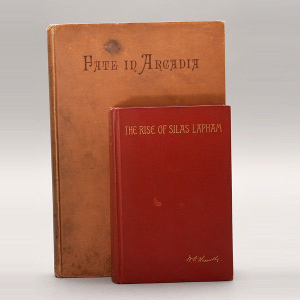 Fate in Arcadia & The Rise of Silas Lapham.: 2 Books: Fate in Arcadia & Other Poems. Edwin J. Ellis. Ward & Downey. Covent Garden, London, 1892. Very Rare Covers somewhat soiled with ending secure, no foxing. Front piece illustration with tissue
