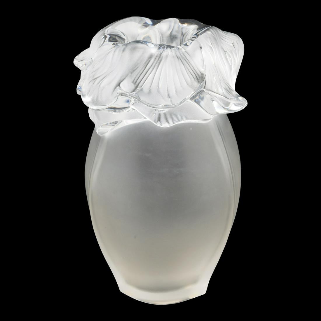 Lalique Frosted Crystal 'Saint Barth' Vase (1 of 3)