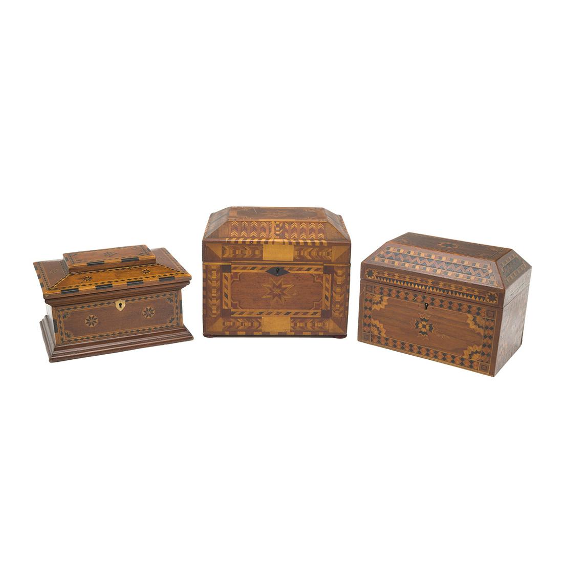 Three Victorian Tunbridge Ware Boxes (1 of 4)