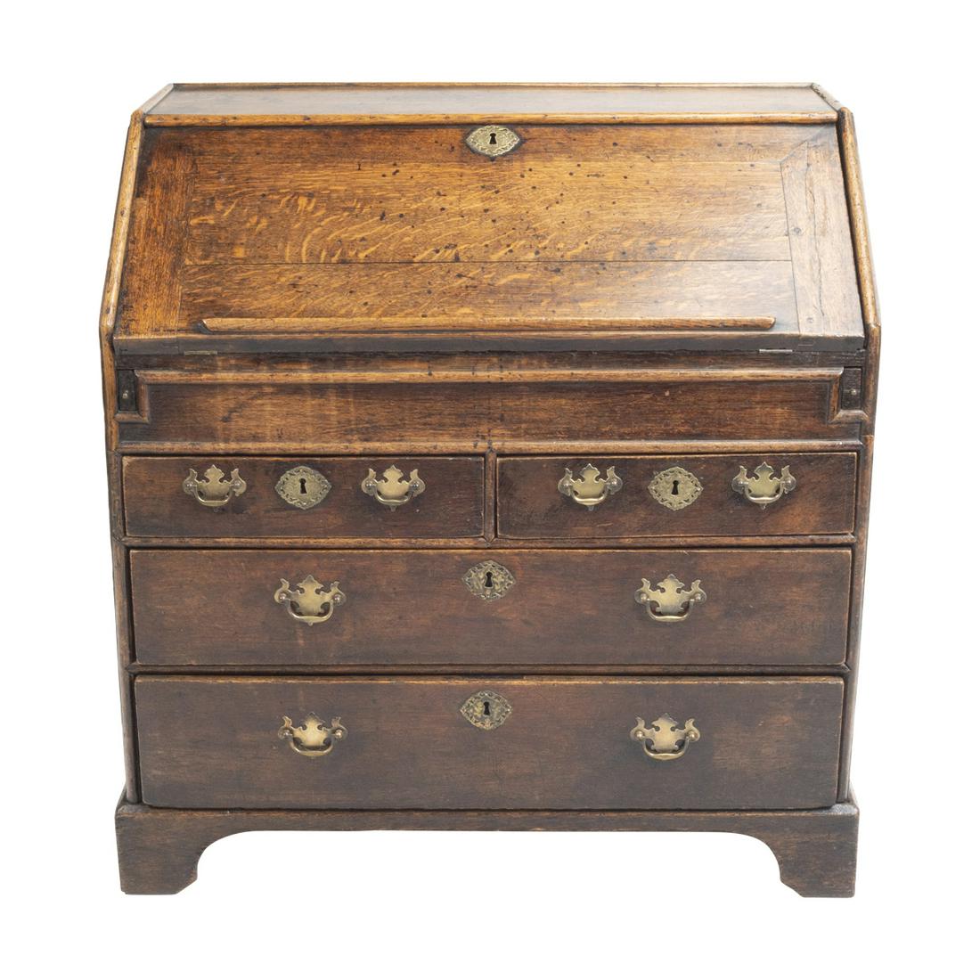 18th Century William & Mary Oak Slant Front Desk (1 of 4)