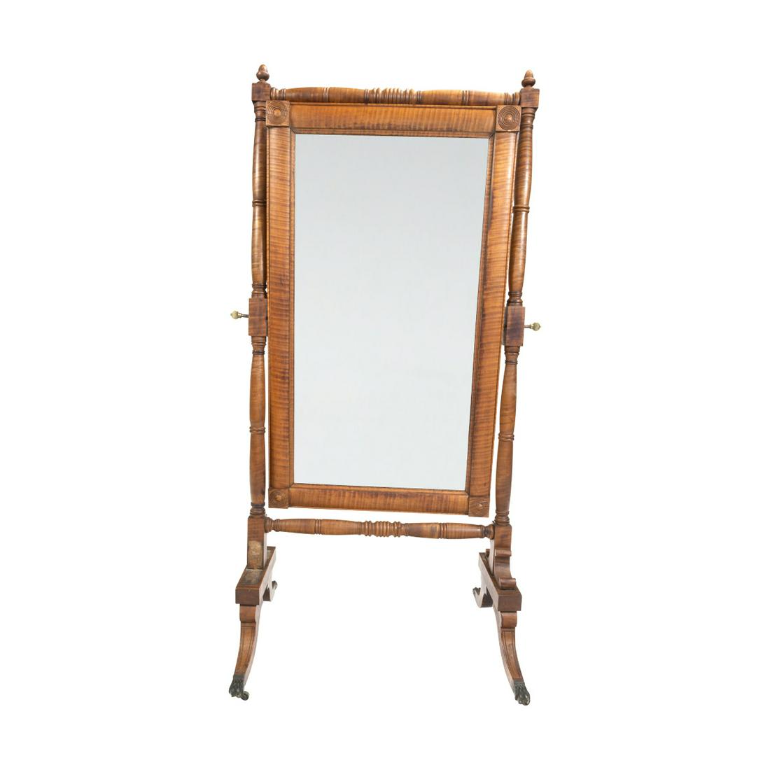 19th Century Maple Cheval Mirror (1 of 3)