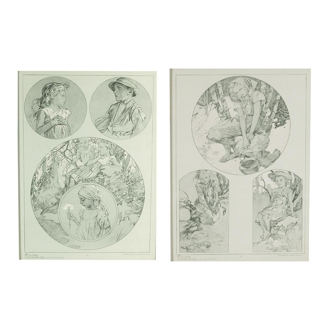 Alphonse Mucha, Figures Decoratifs, lithographs (1 of 9)