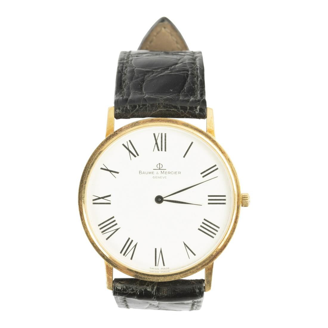 Men's Baume & Mercier 18k Gold, Leather Wristwatch. (1 of 5)