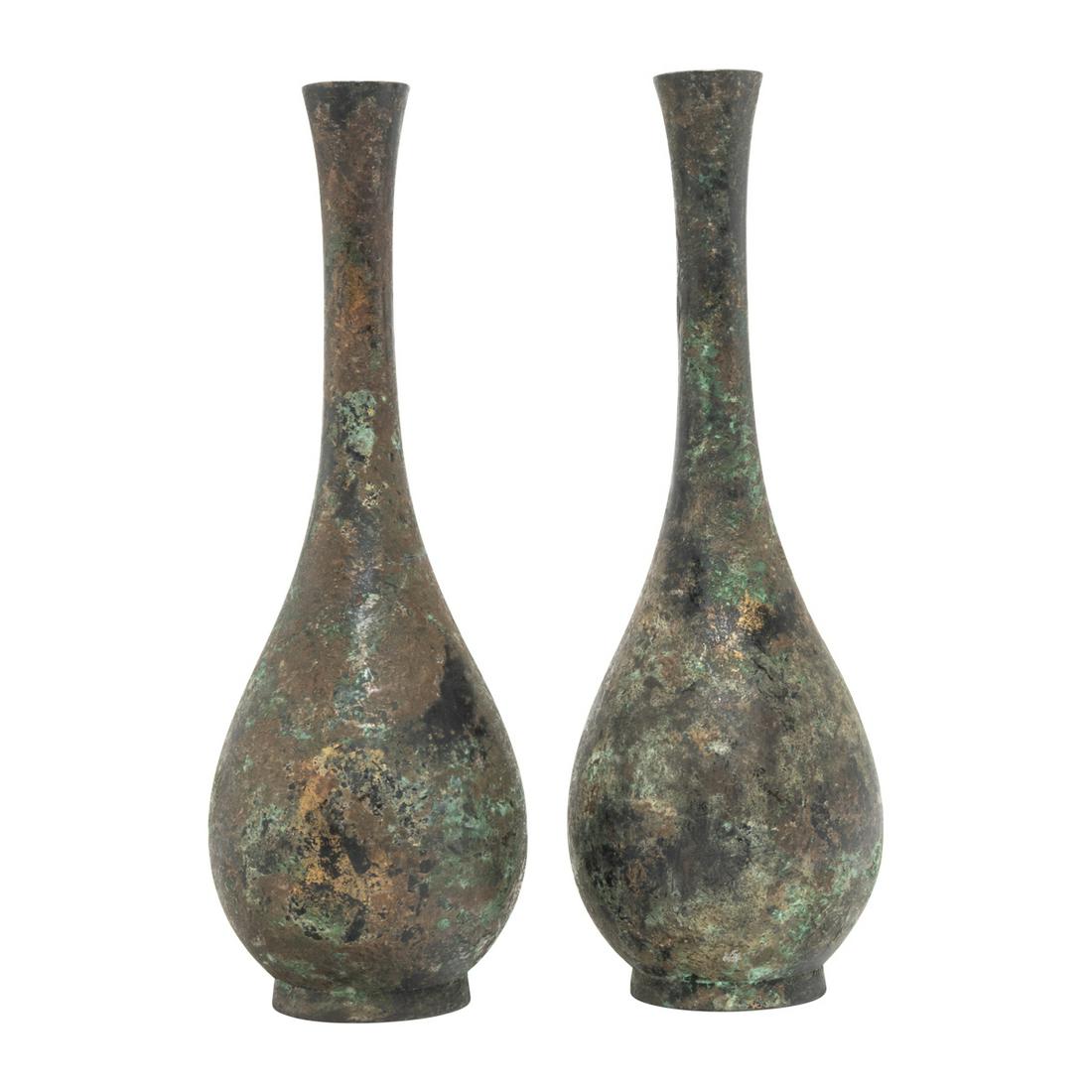 Two Chinese Patinated Bronze Vases (1 of 4)