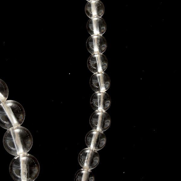 ROCK CRYSTAL QUARTZ BEAD NECKLACE. - 3
