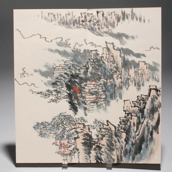 An Album of Eight Paintings Marked Lu Yanshao: An Album of Eight Paintings Marked Lu Yanshao, each leaf painted in ink and color on paper, the first painting with a seal, the last inscribed, bearing a signature and two seals {Each: 33.5 x 32 cm}