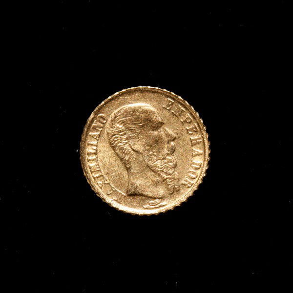 Mexican Gold Coin, 1865, AU.: Mexican Gold Coin, 1865, AU. 1 peso. Provenance: From the Richard Smith Collection