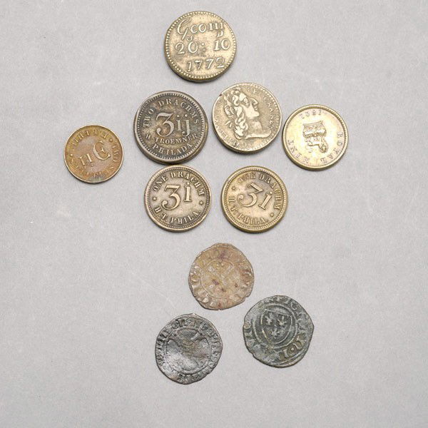 Ten Great Britian Coins and Tokens.: Ten Great Britian Coins and Tokens. Provenance: From the Richard Smith Collection