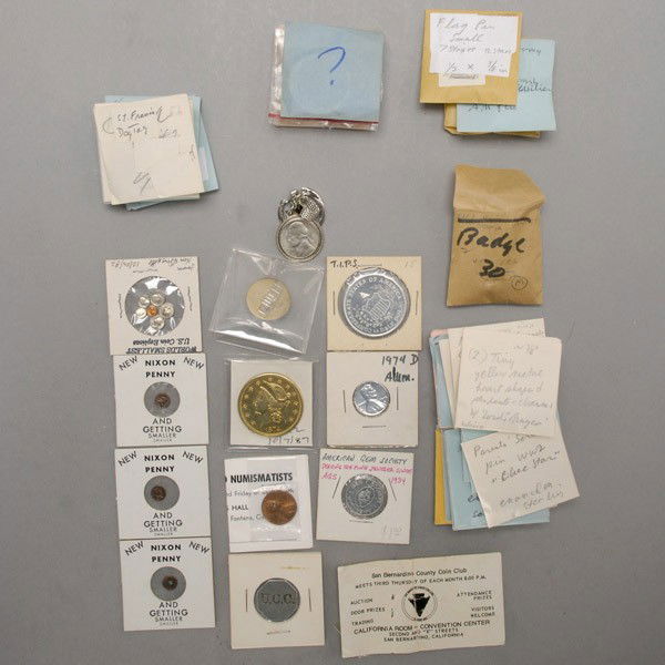 Collection of Miscellaneous Coins, Tokens and Pin: Collection of Miscellaneous Coins, Tokens and Pins. Provenance: From the Richard Smith Collection