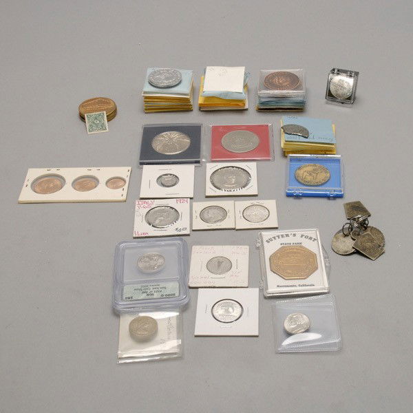 Collection of International Coins and Tokens.: Collection of International Coins and Tokens. Provenance: From the Richard Smith Collection