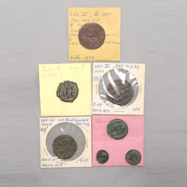 Seven Ancient Coins.: Seven Ancient Coins. Provenance: From the Richard Smith Collection