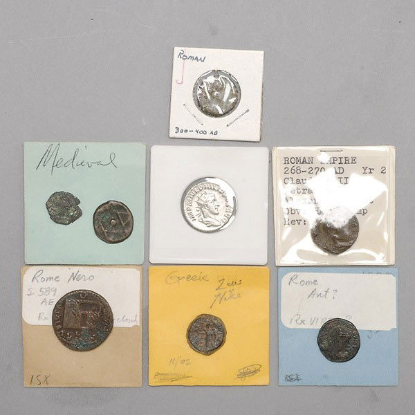 Eight Ancient Coins.: Eight Ancient Coins. Provenance: From the Richard Smith Collection