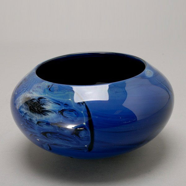 Josh Simpson 'World Bowl', circa 1900: Josh Simpson, circa 1900 "World Bowl" signed Simpson 1990 {Height 3 3/4 inches, diameter 6 1/2 inches}