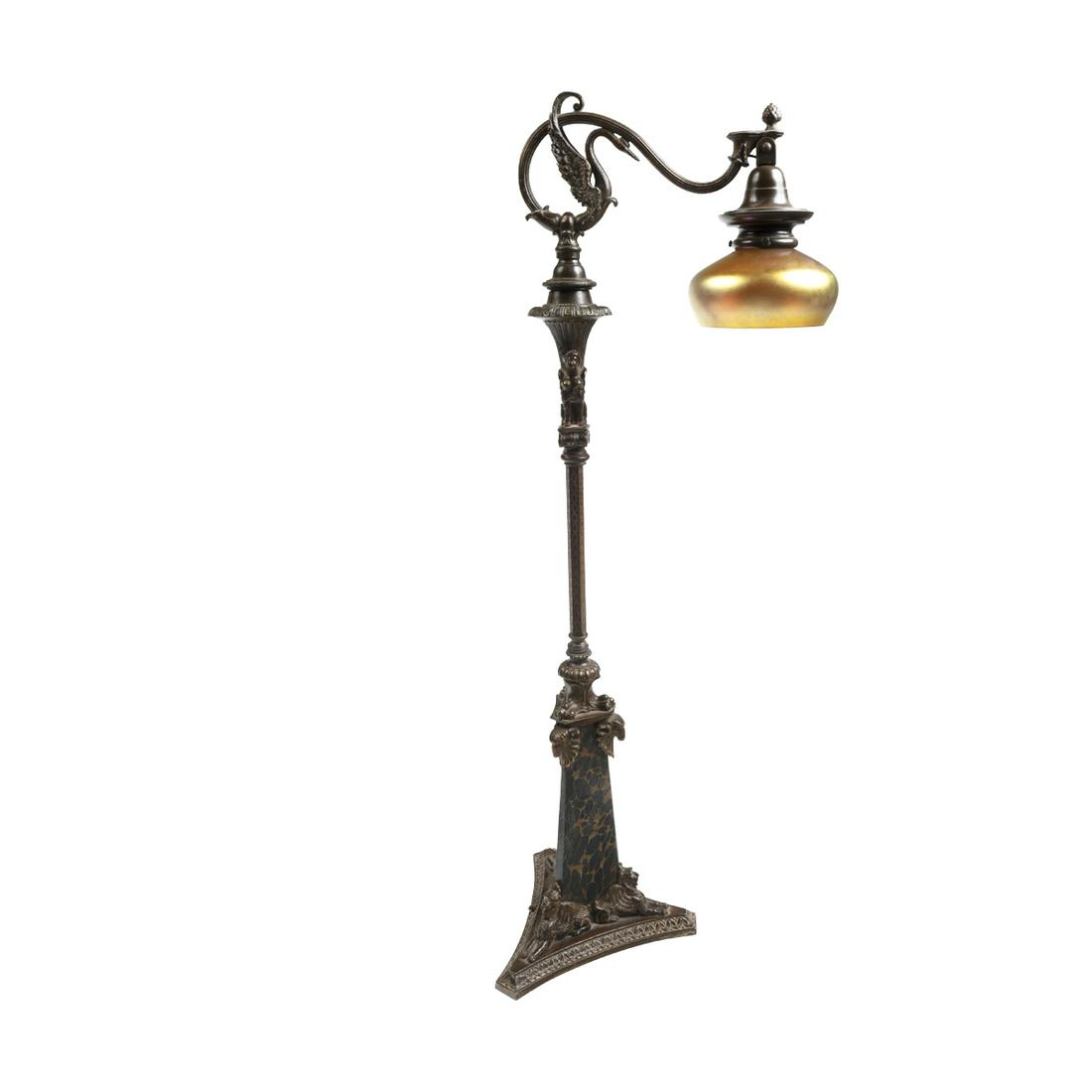 American Egyptian Revival Gilt Bronze Table Lamp (1 of 4)
