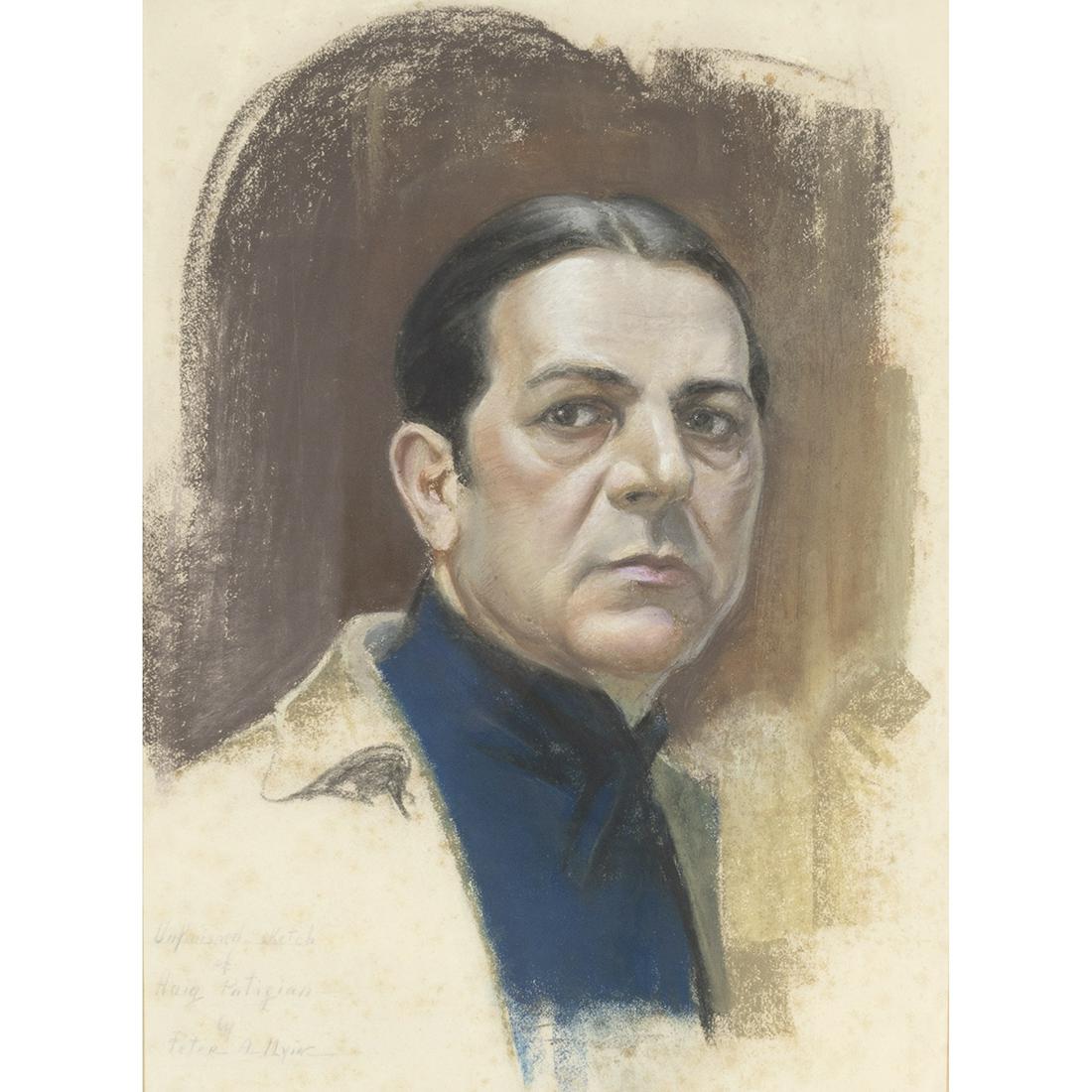 Peter Ilyin, Unfinished Sketch of Haig Patigian, pastel (1 of 5)