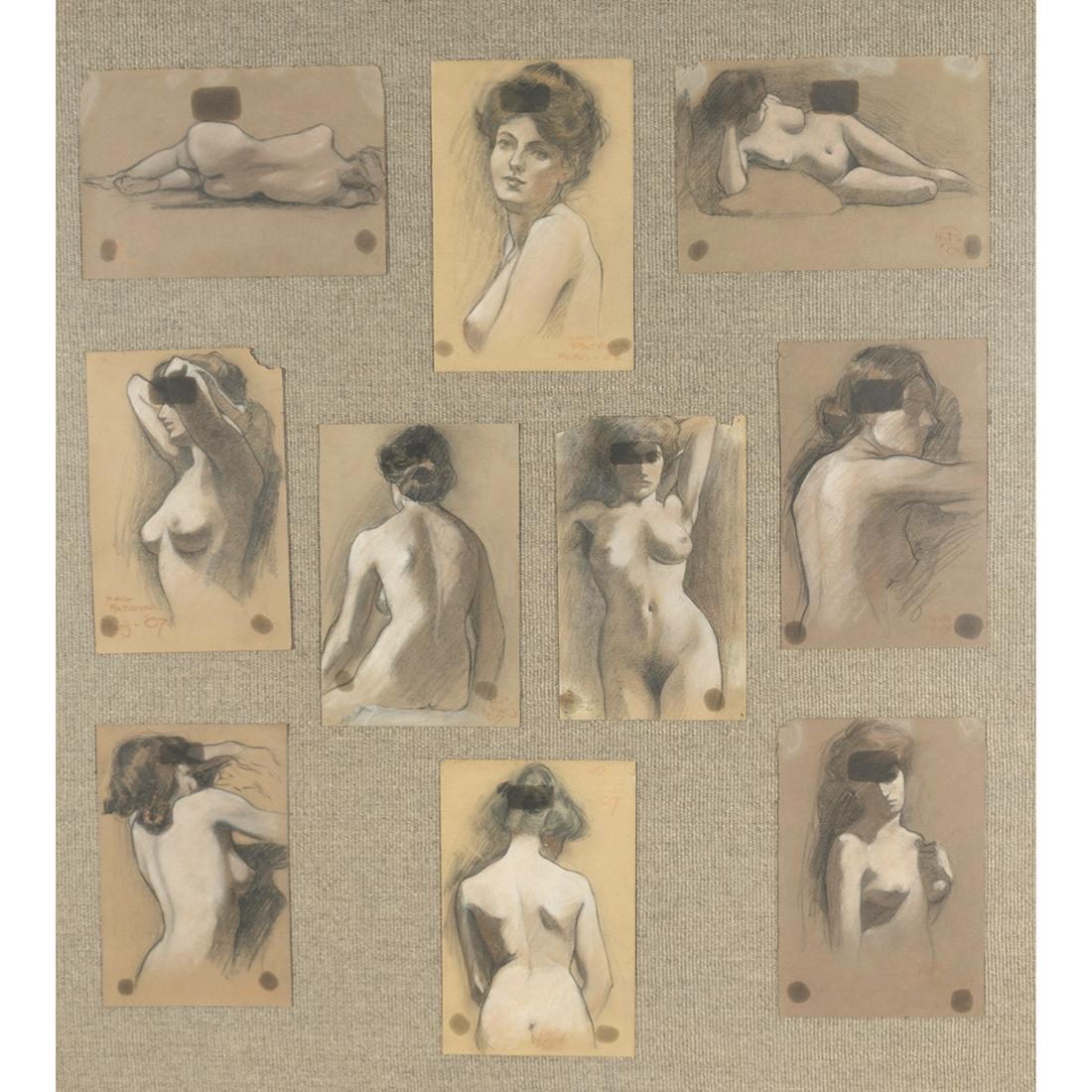Haig Patigian, Ten Figural Studies, pastel (1 of 4)
