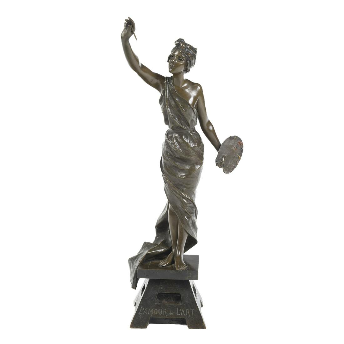 Emmanuel Villanis, L'Amor de L'Art, bronze (1 of 4)