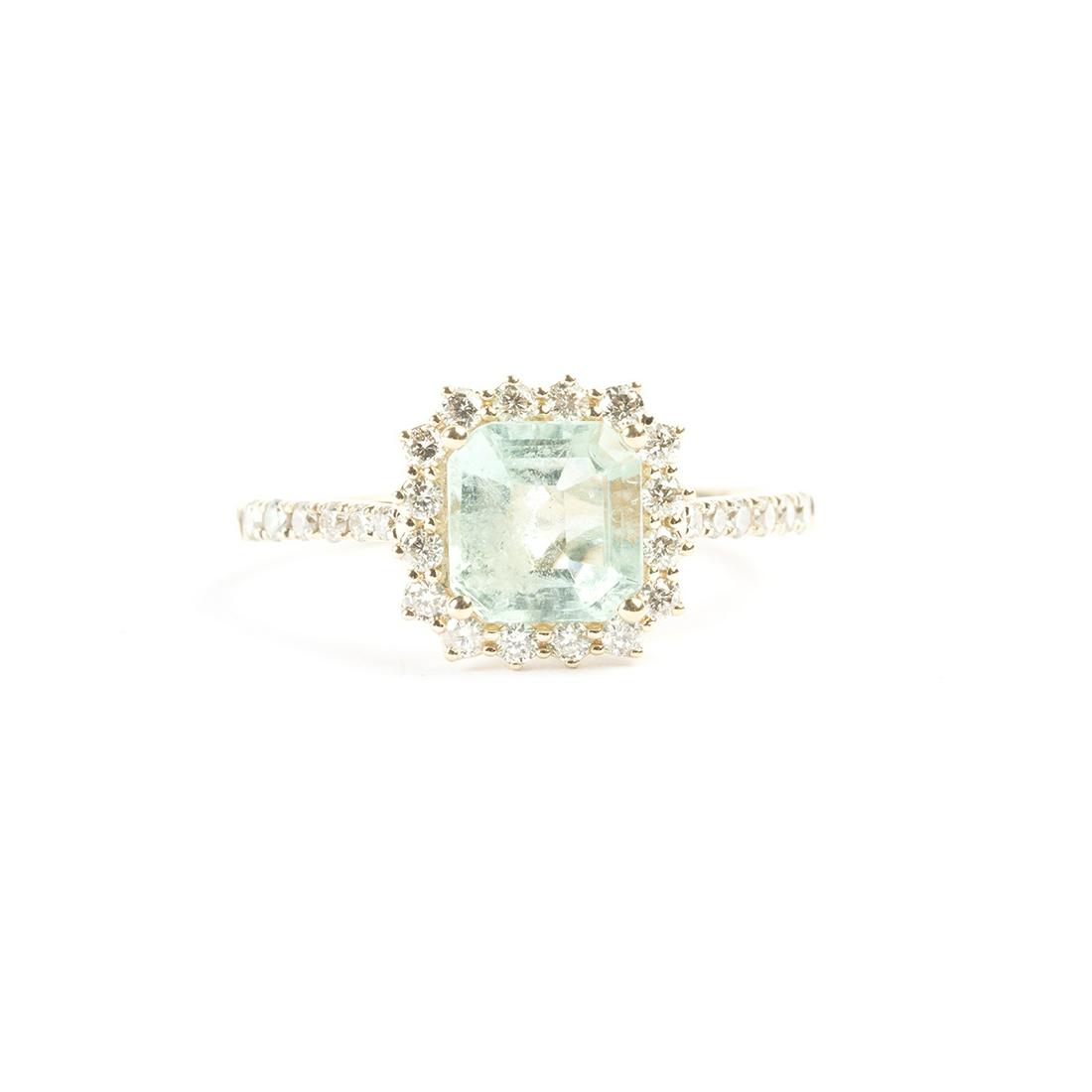 Aquamarine, Diamond, 14k Yellow Gold Ring. (1 of 3)