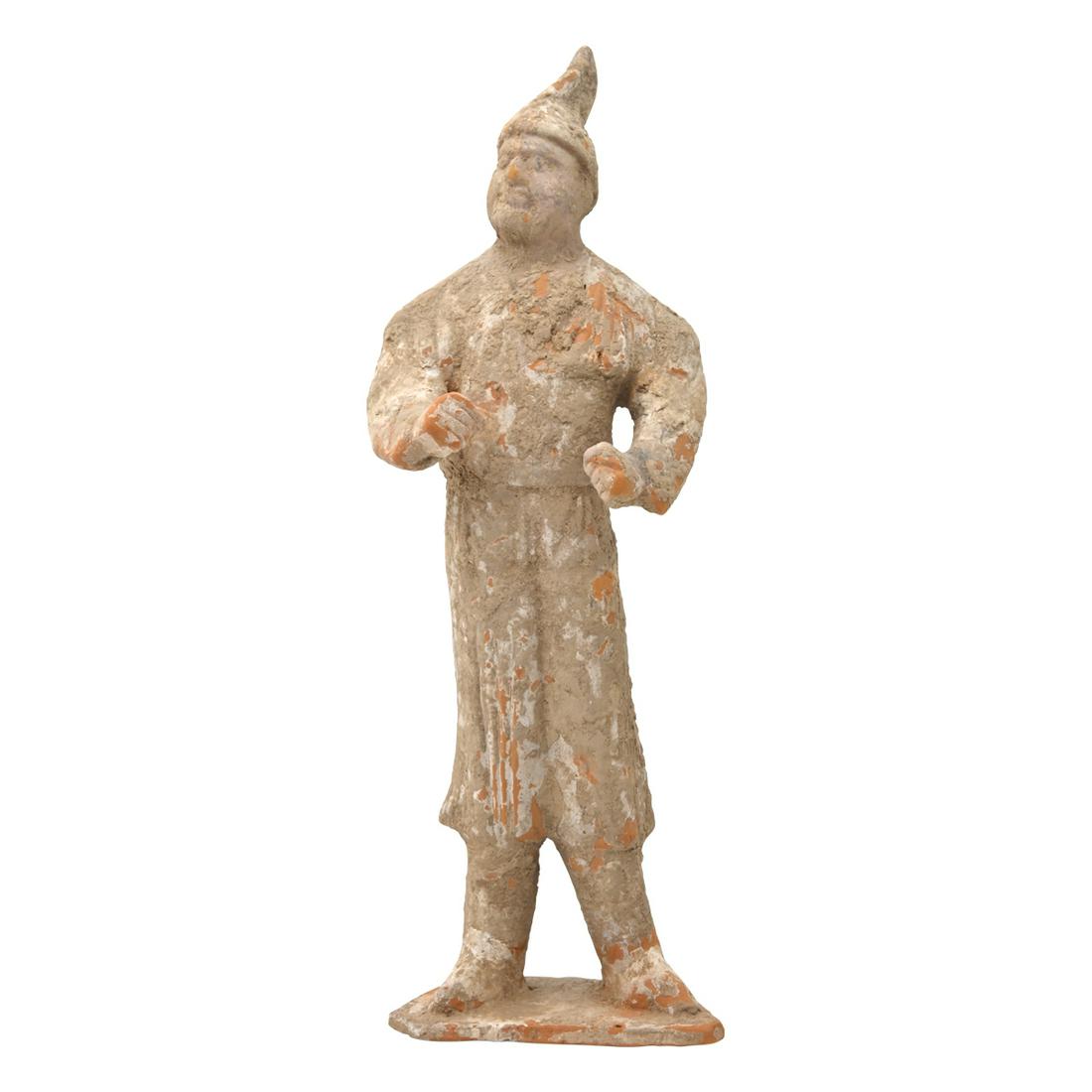 Chinese Tang Dynasty Pottery Standing Grooms Figure (1 of 3)