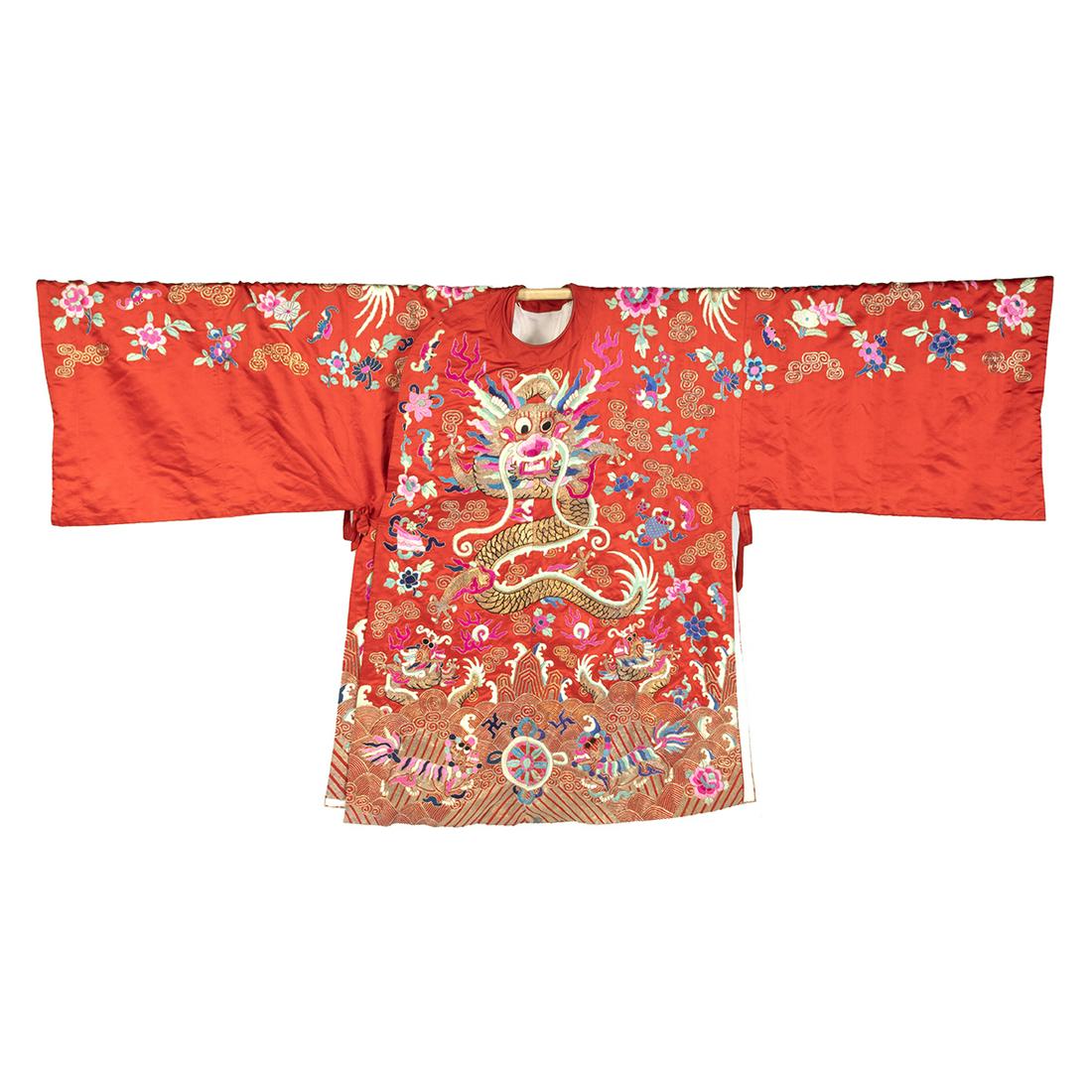 Chinese Theatrical Silk Embroidered Dragon Robe (1 of 4)