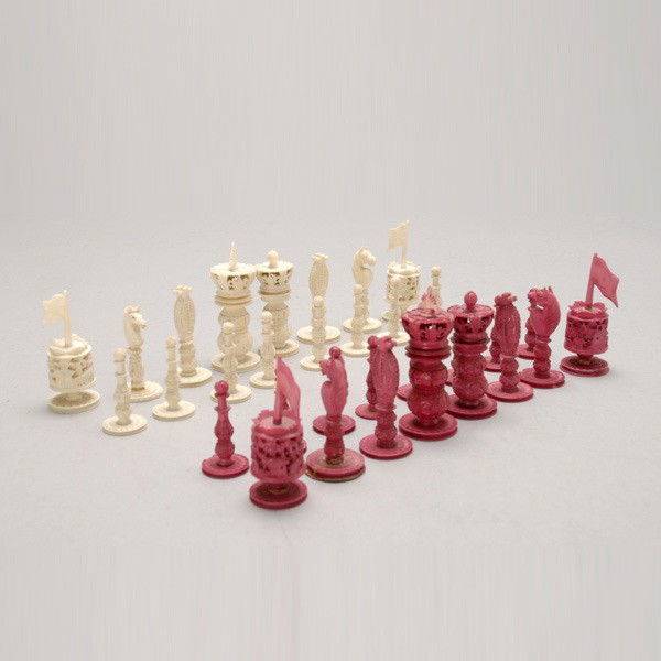 Chinese Partial Chess Set: Chinese Partial Chess Set {Height of tallest piece 3 1/4 inches} [Lacking board]