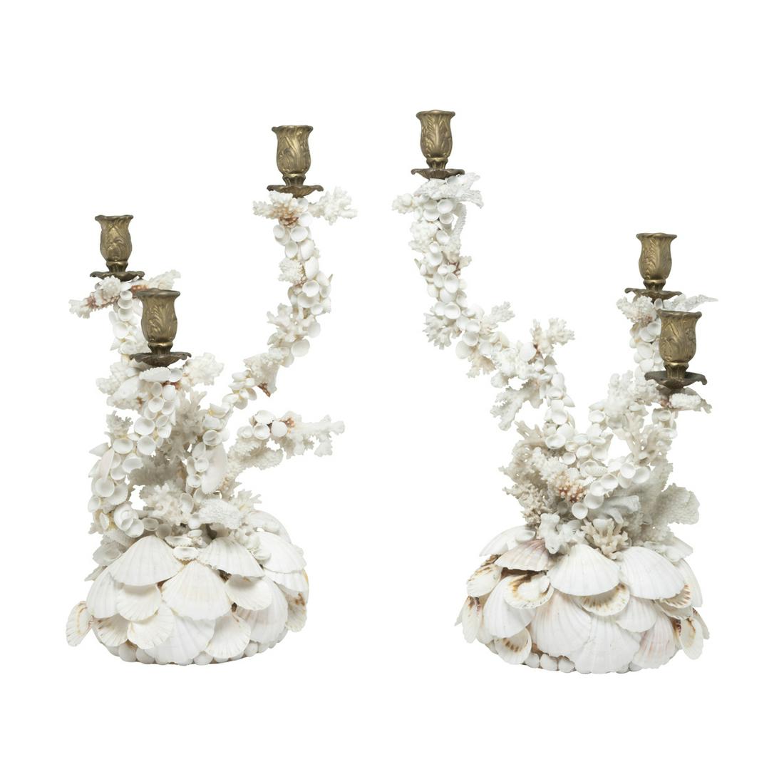 Pair of Rococo Grotto Style Coquillage Candelabras (1 of 5)