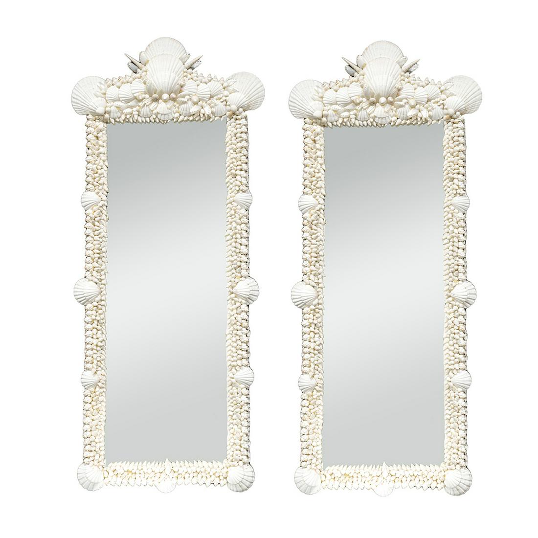Pair of Grotto Style Shell Mounted Wall Mirrors (1 of 4)