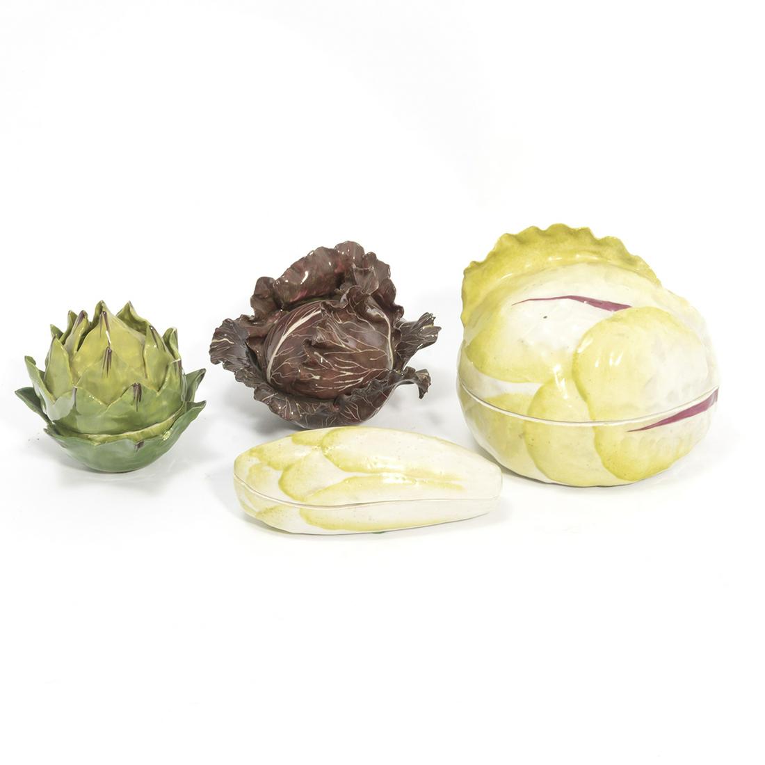 Four Studio Porcelain Trompe L'Oeil Vegetables (1 of 3)