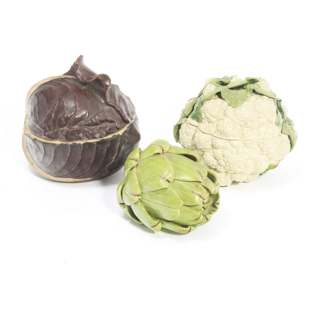 Three Ceramic Trompe L'Oeil Vegetable Boxes (1 of 4)