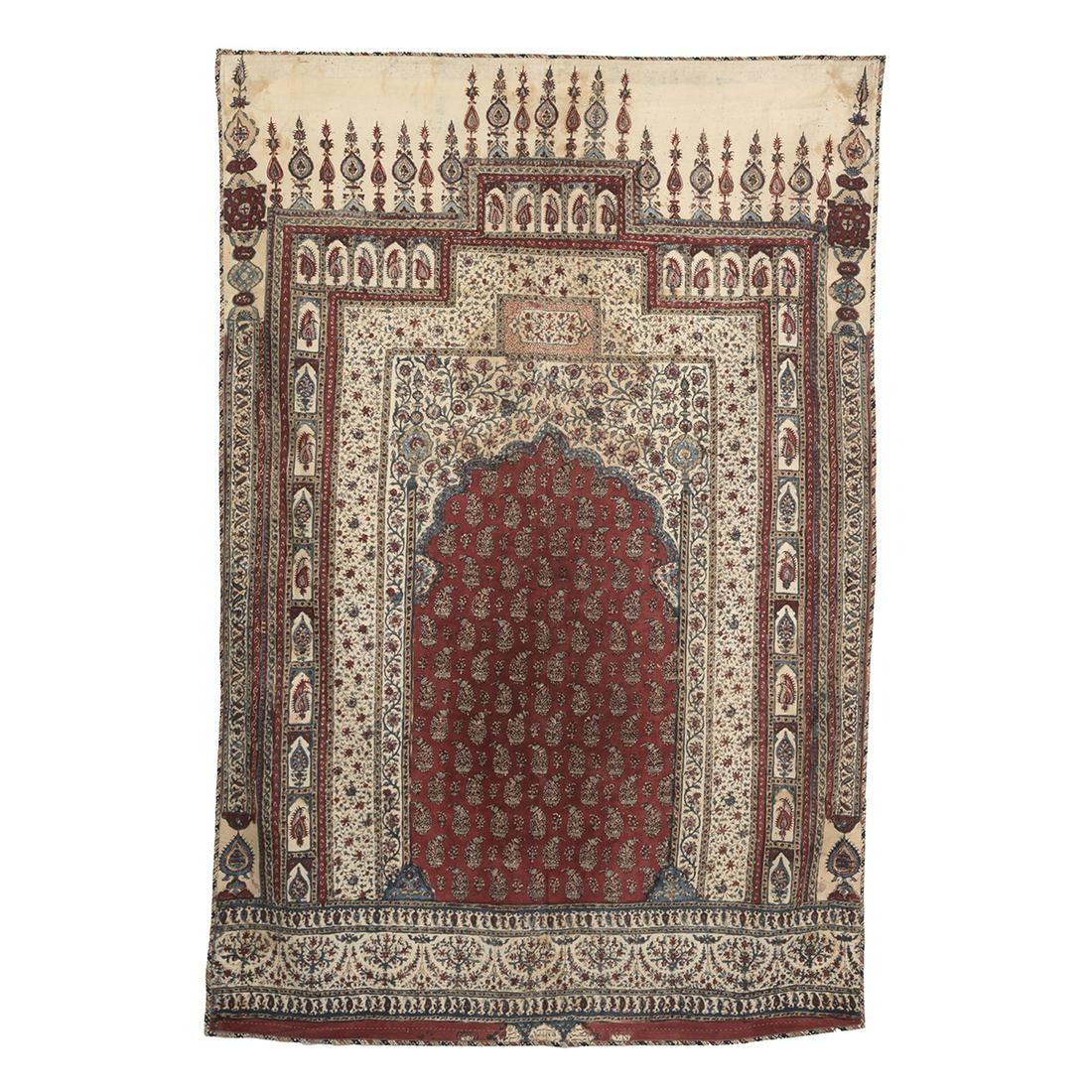 Indian Burhanpur Dated Printed Cotton Textile Panel (1 of 5)