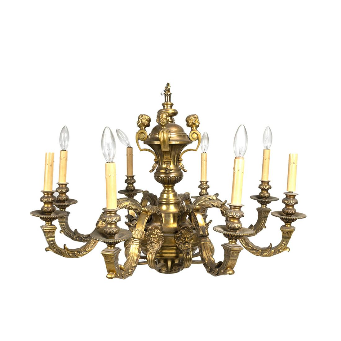 Louis Phillipe Style Gilt Bronze 8 Light Chandelier (1 of 4)