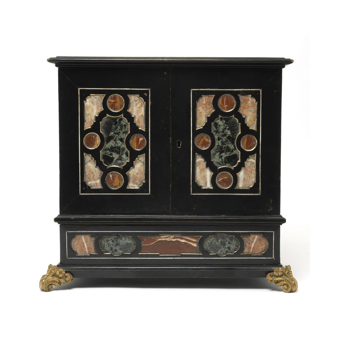 Italian Baroque Style Ebonized Miniature Cabinet (1 of 4)