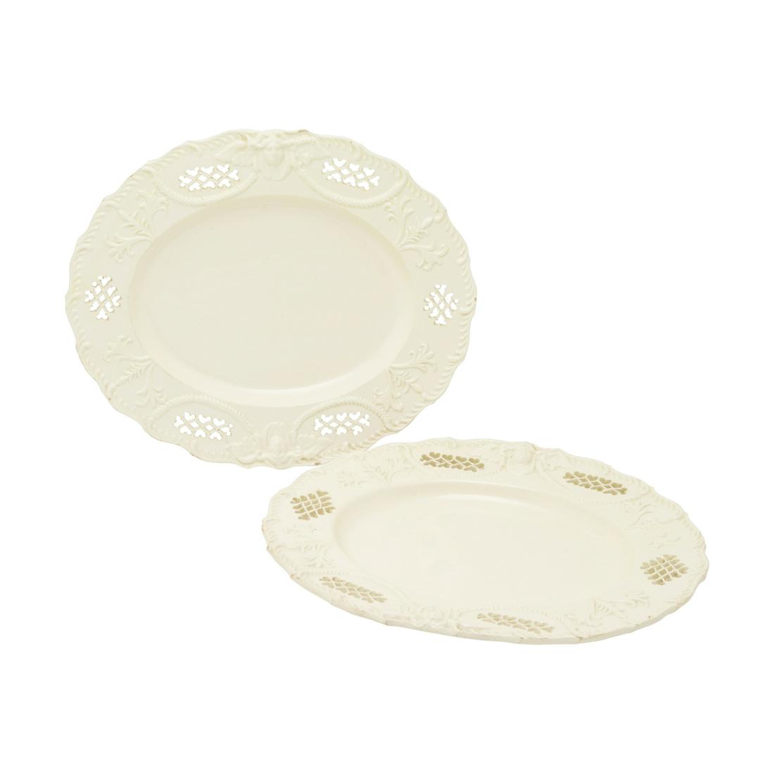 English 18th Century Creamware Reticulated Platters (1 of 3)