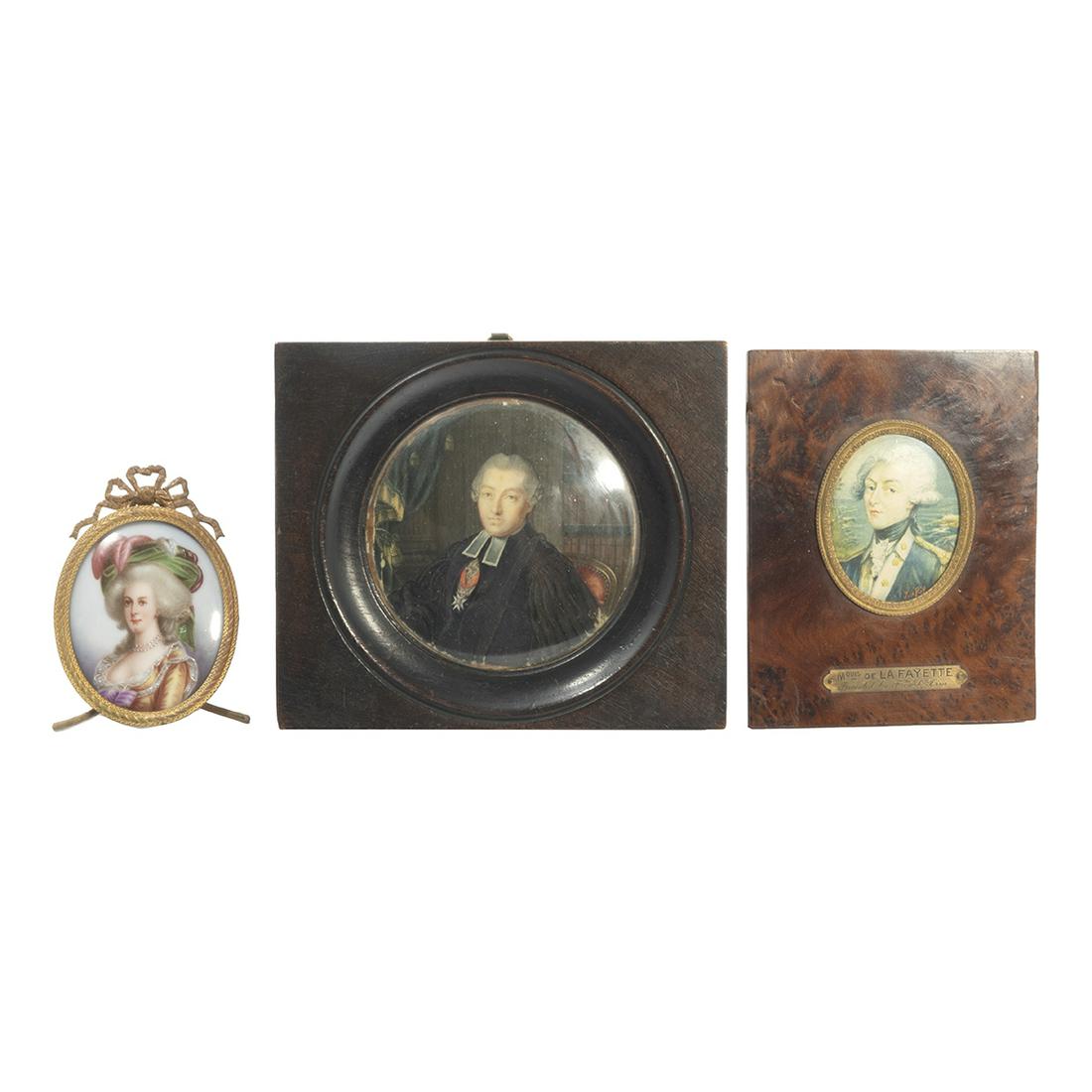Three French School Miniatures Incl. Marie Antoinette (1 of 5)