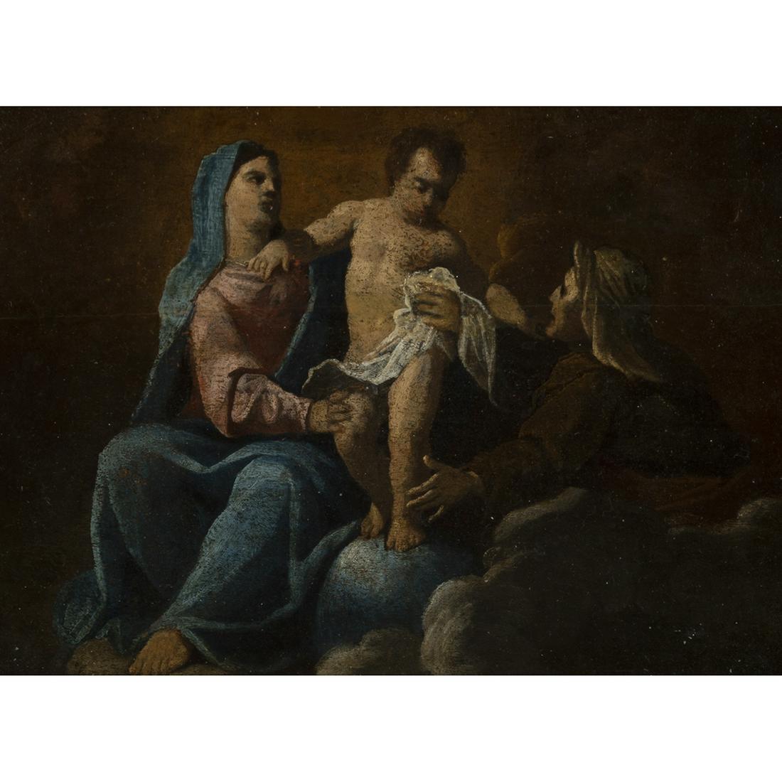 Manner of Simon Vouet, The Holy Family, oil (1 of 3)