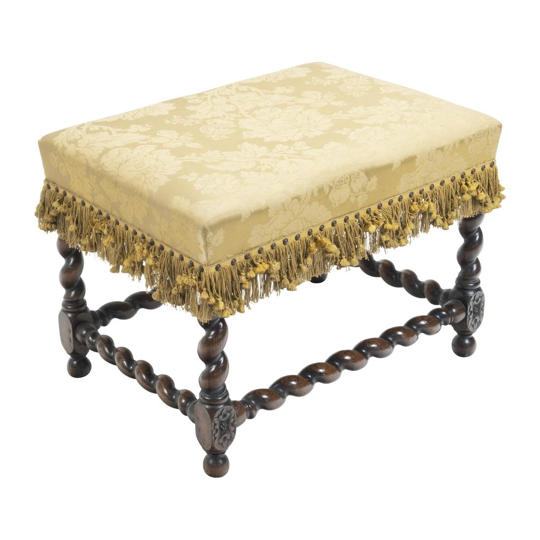 Baroque Style Oak Barley Twist Stool (1 of 3)