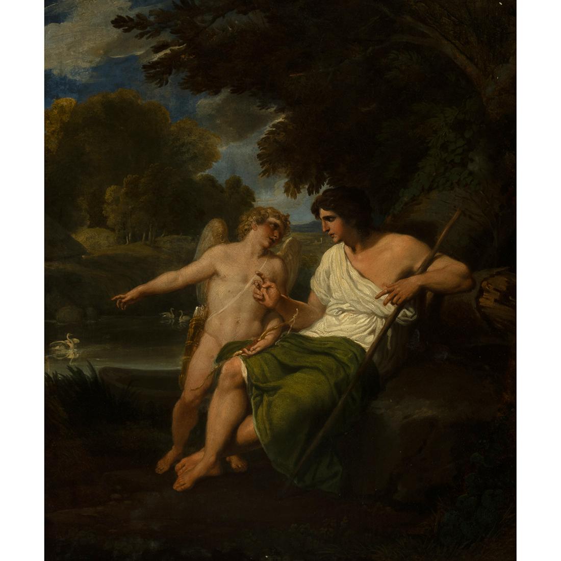 School of Johaan Tischbein, Two Seated Under Tree, oil (1 of 3)