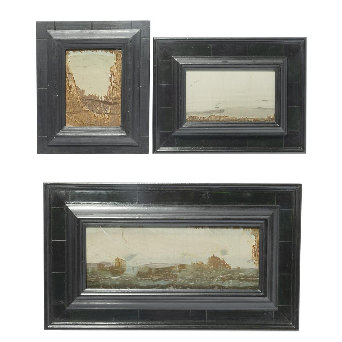 Three Framed Pietra Paesina Pictorial Plaques (1 of 5)