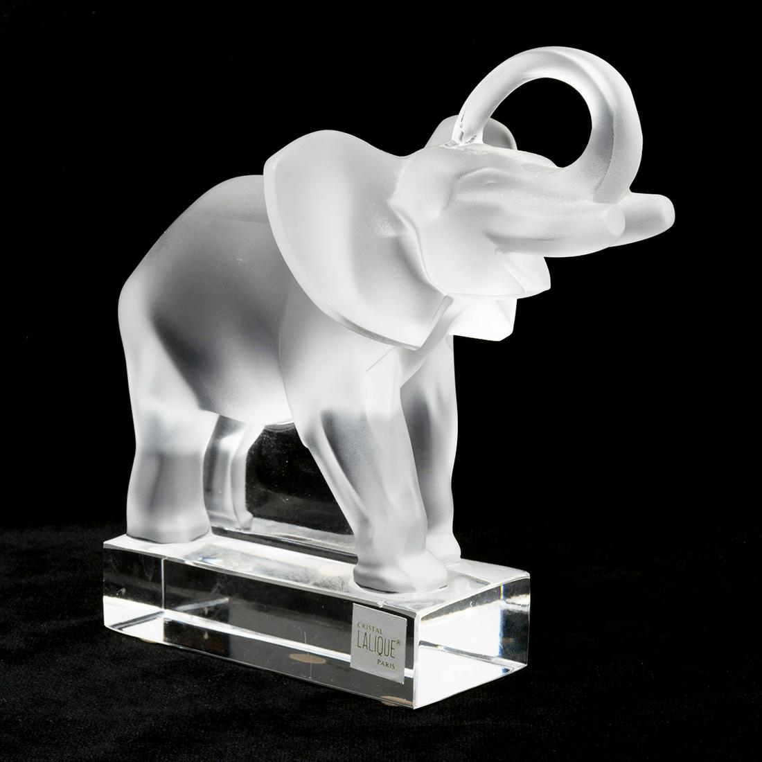 Lalique Frosted Crystal Elephant Figure (1 of 4)