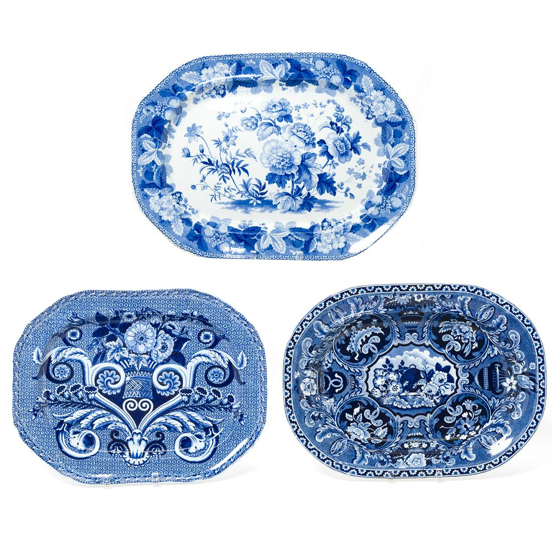 Three 19th Century English Transferware Platters (1 of 6)