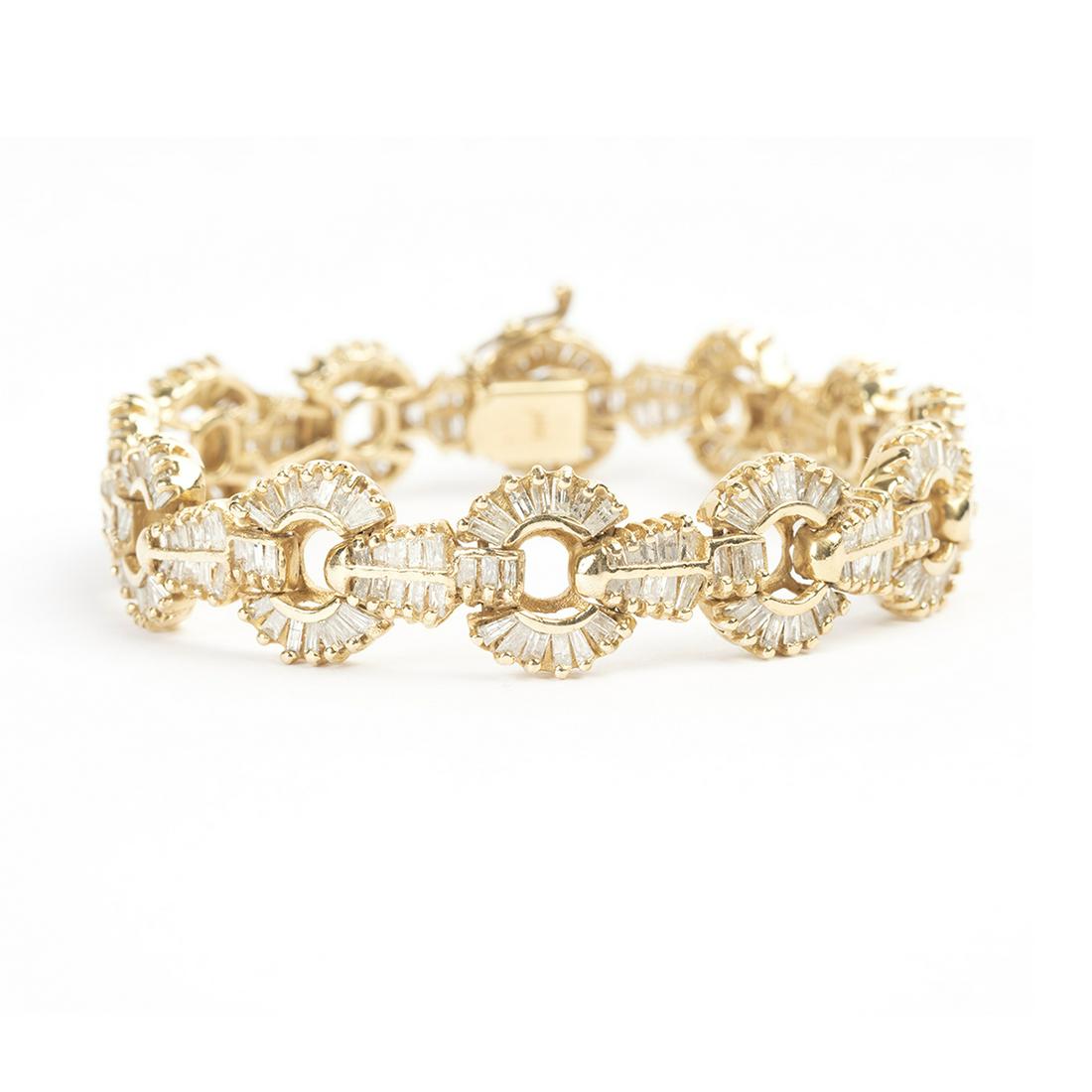 Diamond, 14k Yellow Gold Bracelet. (1 of 5)