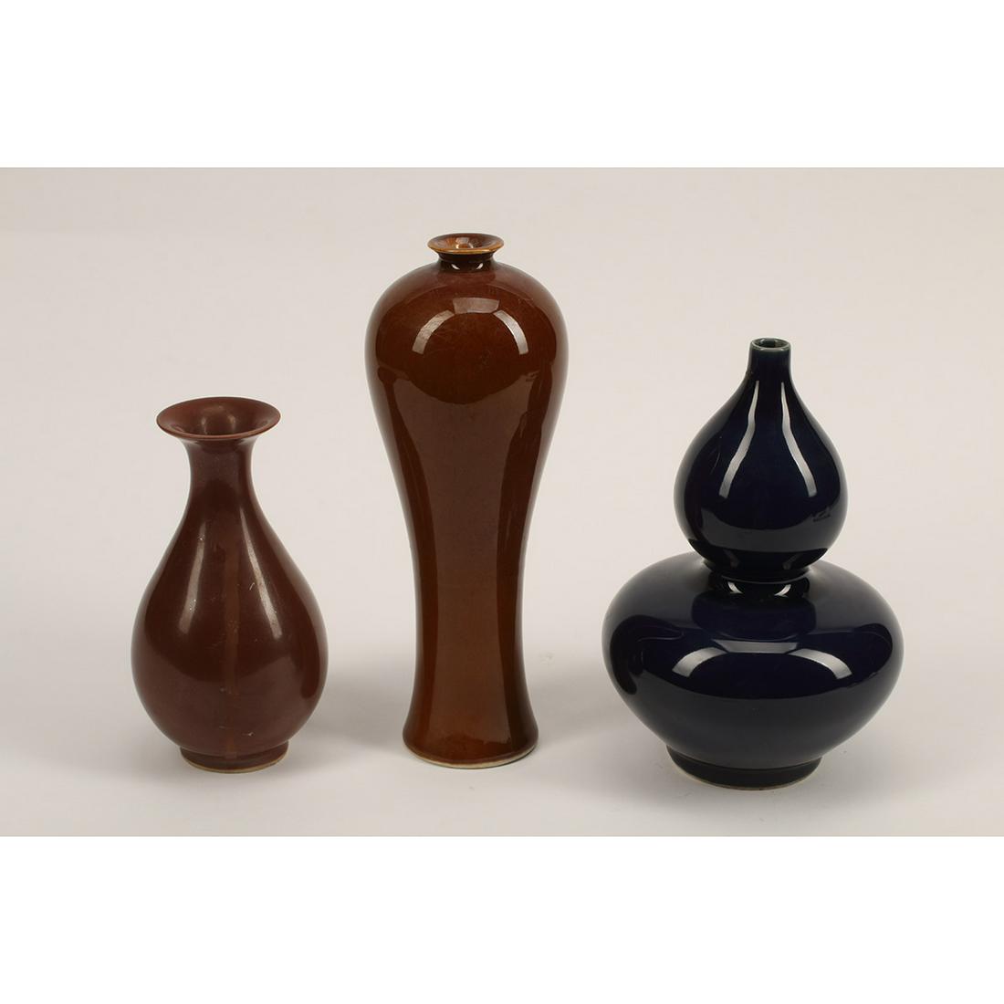 Three Monochrome Chinese Porcelain Vases (1 of 3)