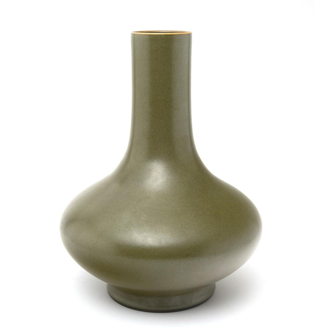 A Chinese Tea Dust Glazed Bottle Vase (1 of 3)