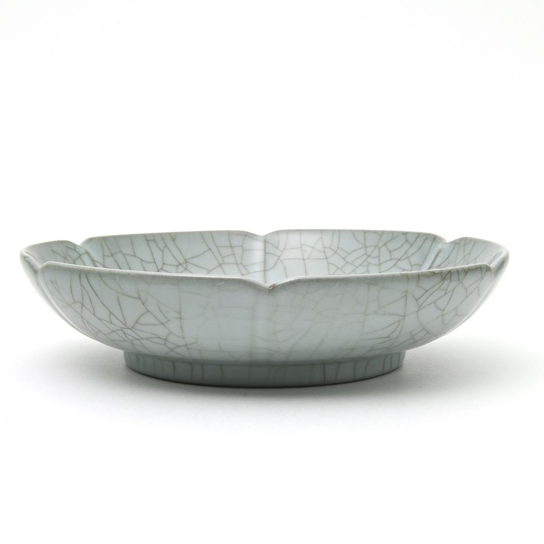 Chinese Inscribed Guan-Type Lobed Bowl (1 of 3)