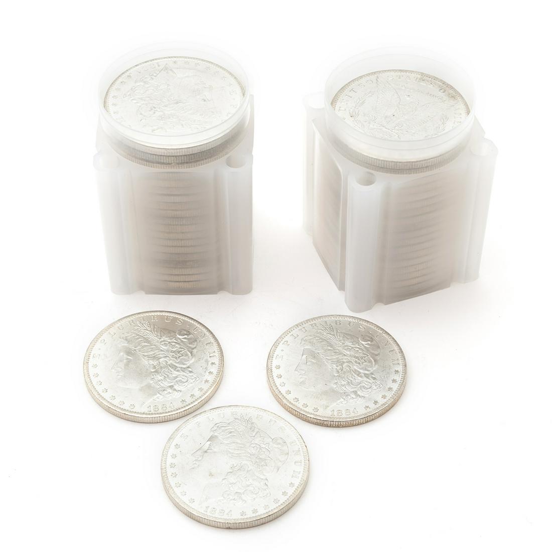 US Lot of Two Rolls of 20 1884 (O) Morgan Dollars. (1 of 2)